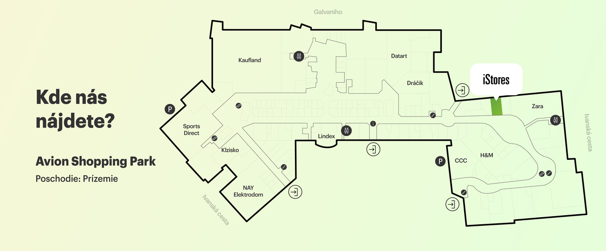 Pôdorys nákupného centra.