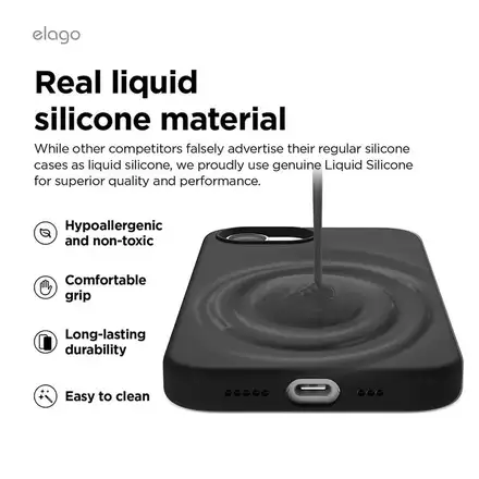 Elago kryt Silicone Case Magsafe pre iPhone 16e/17e - Black