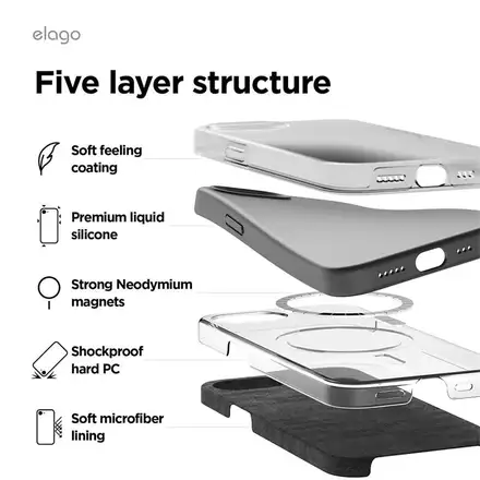Elago kryt Silicone Case Magsafe pre iPhone 16e/17e - Black